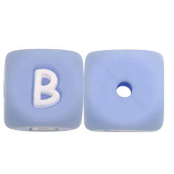 Lettere 12mm Silicone Azzurro Pastello/Bianco