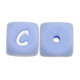 Lettere 12mm Silicone Azzurro Pastello/Bianco