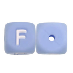Lettere 12mm Silicone Azzurro Pastello/Bianco
