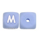Lettere 12mm Silicone Azzurro Pastello/Bianco