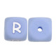 Lettere 12mm Silicone Azzurro Pastello/Bianco