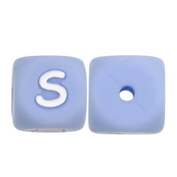 Lettere 12mm Silicone Azzurro Pastello/Bianco