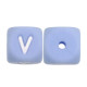 Lettere 12mm Silicone Azzurro Pastello/Bianco