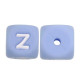 Lettere 12mm Silicone Azzurro Pastello/Bianco