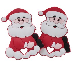 Massaggiagengive Babbo Natale in silicone – Accessorio festoso per neonati e creazioni handmade