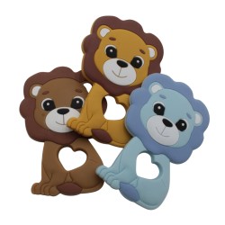 Massaggiagengive Leone in silicone – Accessorio sicuro e giocoso per neonati e creazioni handmade