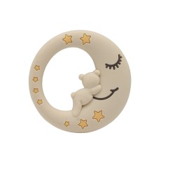 Massaggiagengive Orsetto sulla Luna in Silicone – Accessorio Sicuro per Creazioni Handmade