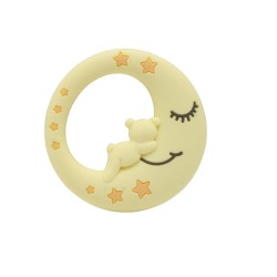 Massaggiagengive Orsetto sulla Luna in Silicone – Accessorio Sicuro per Creazioni Handmade