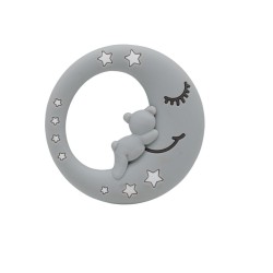 Massaggiagengive Orsetto sulla Luna in Silicone – Accessorio Sicuro per Creazioni Handmade