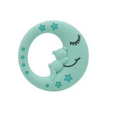 Massaggiagengive Orsetto sulla Luna in Silicone – Accessorio Sicuro per Creazioni Handmade