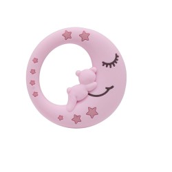 Massaggiagengive Orsetto sulla Luna in Silicone – Accessorio Sicuro per Creazioni Handmade