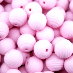 Palline Rigate 15mm  in Silicone– Atossiche e BPA Free per Creazioni Artigianali