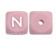 Lettere 12mm Silicone Rosa Pastello/ Bianco