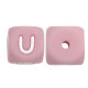 Lettere 12mm Silicone Rosa Pastello/ Bianco