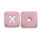 Lettere 12mm Silicone Rosa Pastello/ Bianco