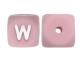 Lettere 12mm Silicone Rosa Pastello/ Bianco