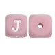 Lettere 12mm Silicone Rosa Pastello/ Bianco