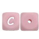 Lettere 12mm Silicone Rosa Pastello/ Bianco