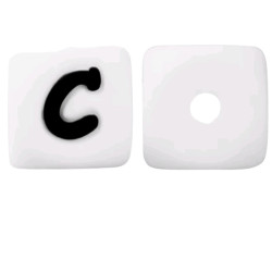 Lettere 12 mm Silicone Bianco / Nero