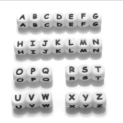 Lettere 12 mm Silicone Bianco / Nero