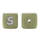 Lettere 12mm in Silicone Verde Salvia/ Bianco