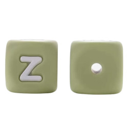 Lettere 12mm in Silicone Verde Salvia/ Bianco