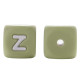 Lettere 12mm in Silicone Verde Salvia/ Bianco
