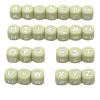 Lettere 12mm in Silicone Verde Salvia/ Bianco