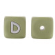 Lettere 12mm in Silicone Verde Salvia/ Bianco