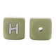Lettere 12mm in Silicone Verde Salvia/ Bianco