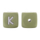 Lettere 12mm in Silicone Verde Salvia/ Bianco