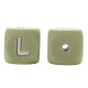 Lettere 12mm in Silicone Verde Salvia/ Bianco