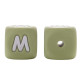 Lettere 12mm in Silicone Verde Salvia/ Bianco