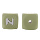 Lettere 12mm in Silicone Verde Salvia/ Bianco