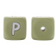 Lettere 12mm in Silicone Verde Salvia/ Bianco
