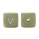 Lettere 12mm in Silicone Verde Salvia/ Bianco