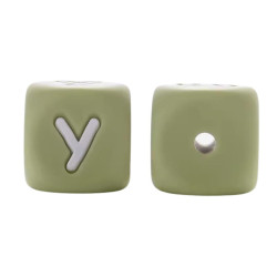 Lettere 12mm in Silicone Verde Salvia/ Bianco