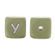 Lettere 12mm in Silicone Verde Salvia/ Bianco