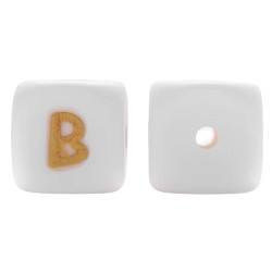 Lettere 12mm Silicone Bianco/Oro