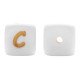 Lettere 12mm Silicone Bianco/Oro
