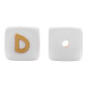 Lettere 12mm Silicone Bianco/Oro