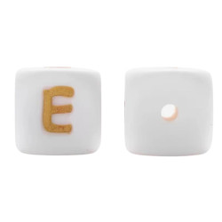 Lettere 12mm Silicone Bianco/Oro