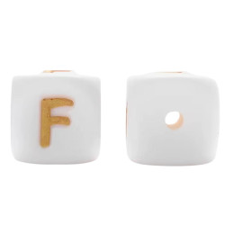 Lettere 12mm Silicone Bianco/Oro