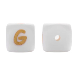Lettere 12mm Silicone Bianco/Oro