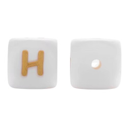 Lettere 12mm Silicone Bianco/Oro