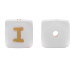 Lettere 12mm Silicone Bianco/Oro