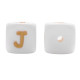 Lettere 12mm Silicone Bianco/Oro