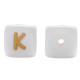Lettere 12mm Silicone Bianco/Oro