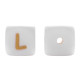 Lettere 12mm Silicone Bianco/Oro