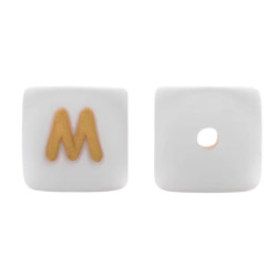 Lettere 12mm Silicone Bianco/Oro